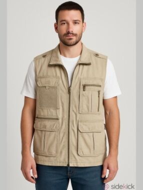 Lands End Tactical Fishing Hiking Vest Mens Size 38-40 Colour Beige